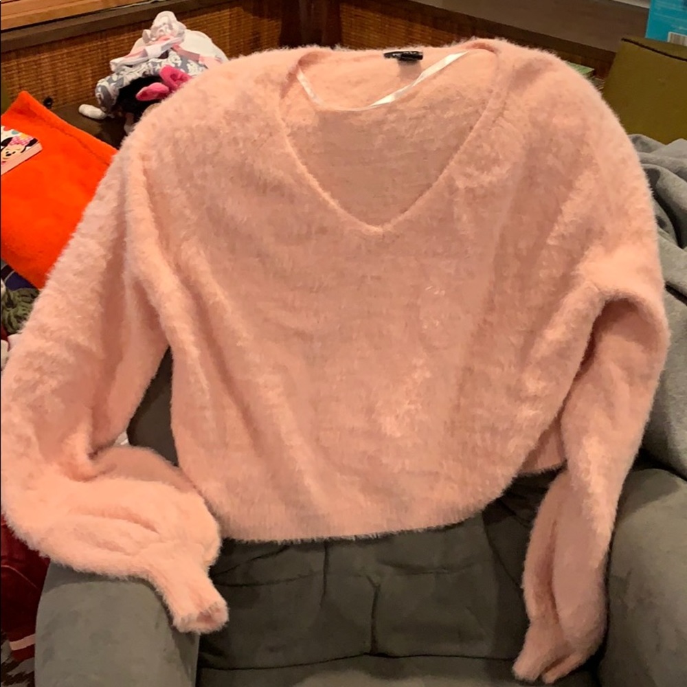 Fuzzy pink sweater
